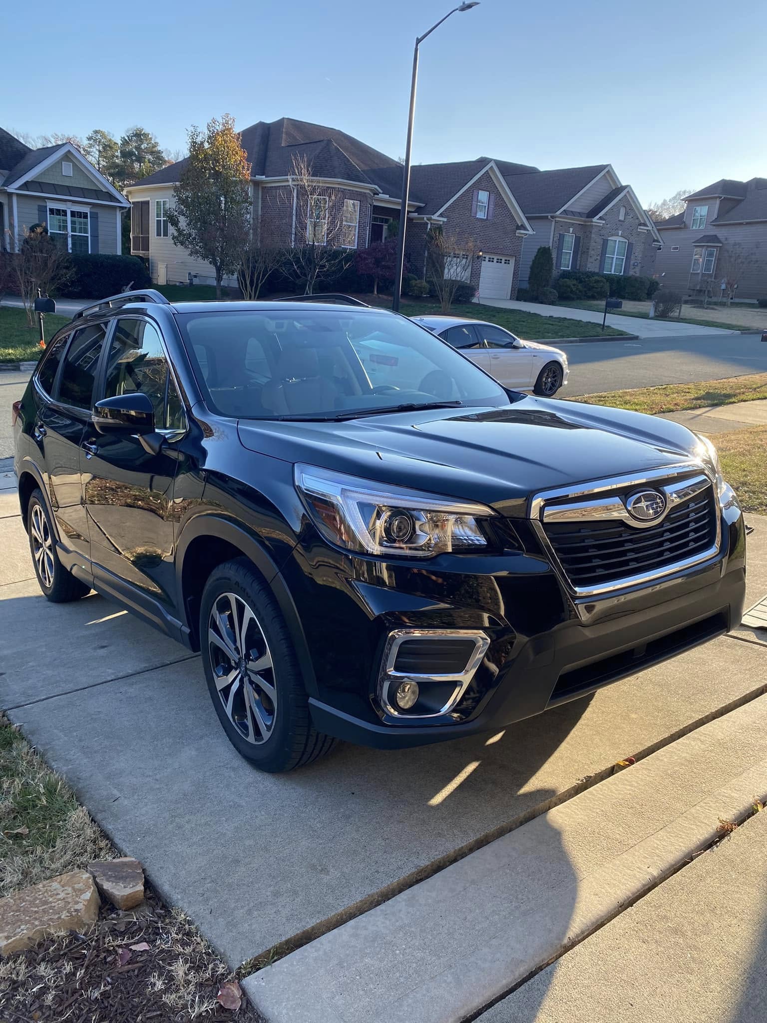 Freshly detailed black Subaru Forester