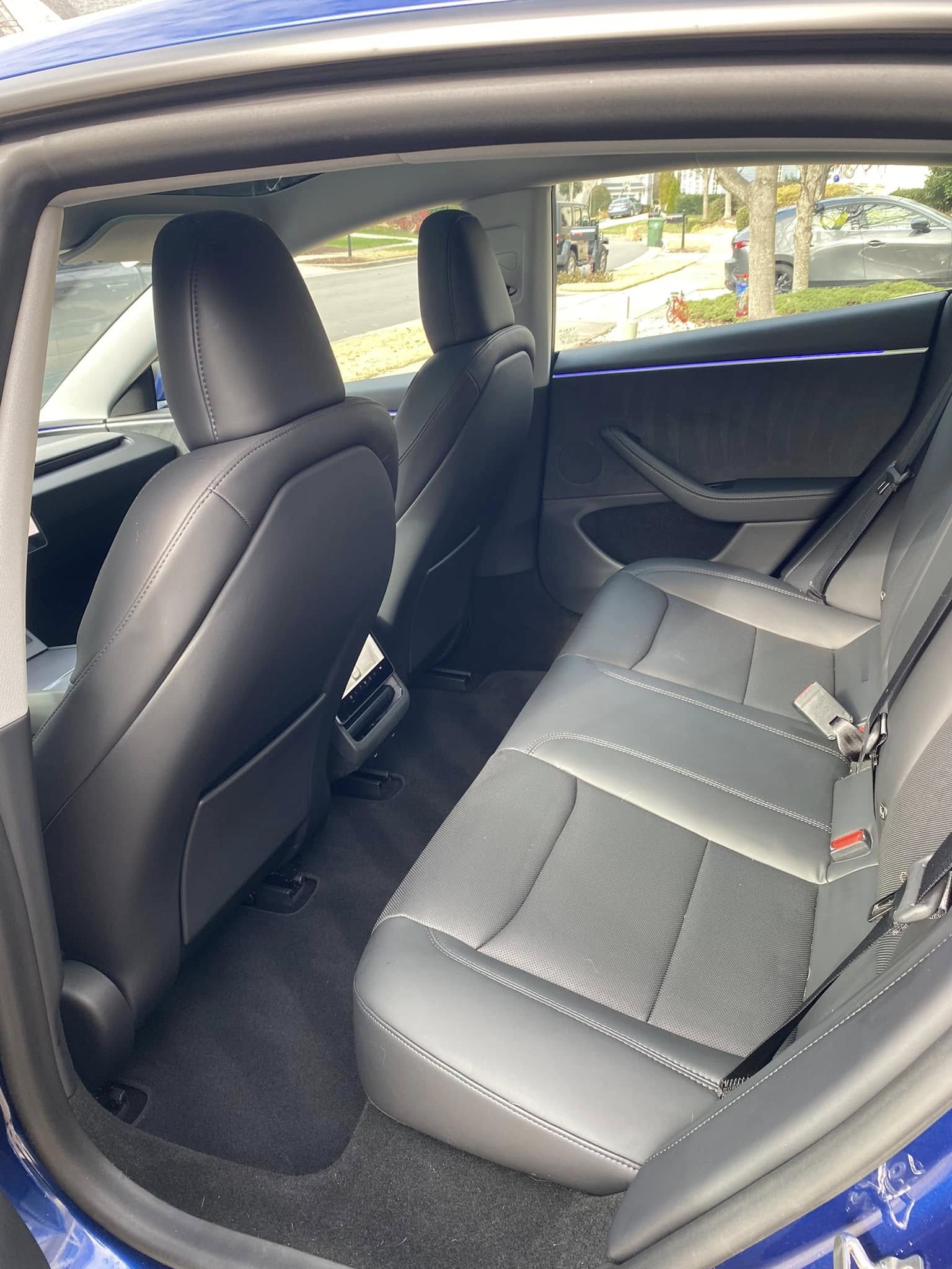 Tesla rear seats after detailing